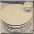 K03. Set of six artichoke plates with butter cups. - $42 